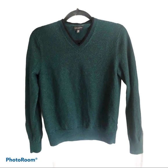 Club Monaco green sweater 100% wool medium size - Picture 3 of 7